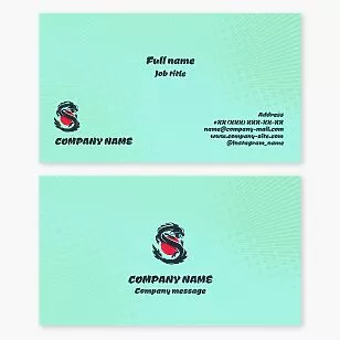 Japanese Dragon Sun Logo | Business Card Template