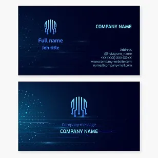 Tech Business Card Template. Electronics: Design, Manufacturing, Repair.
