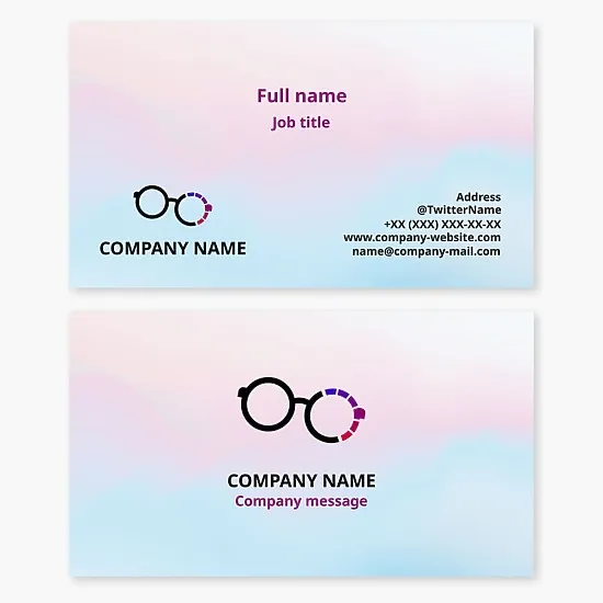Optometrist Business Card Template. Glasses Sales and Repair.