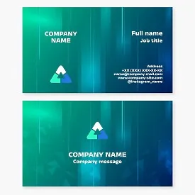 Business card template. Progress, innovation, development, and growth. Technology and the future. Teamwork and unity. Education and training.