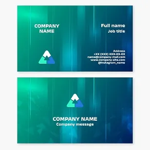 Business card template. Progress, innovation, development, and growth. Technology and the future. Teamwork and unity. Education and training.