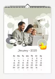 Calendar Template: Parents, Daughter and Toys