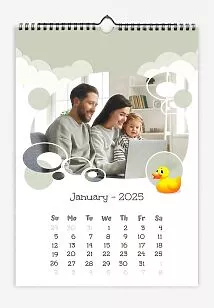 Calendar Template: Parents, Daughter and Toys