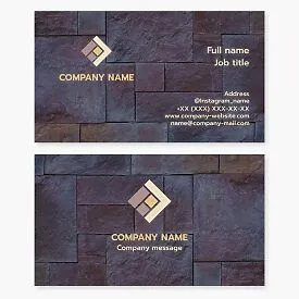 Business card template for masonry. Production of facade bricks and paving slabs. Mason-builder.