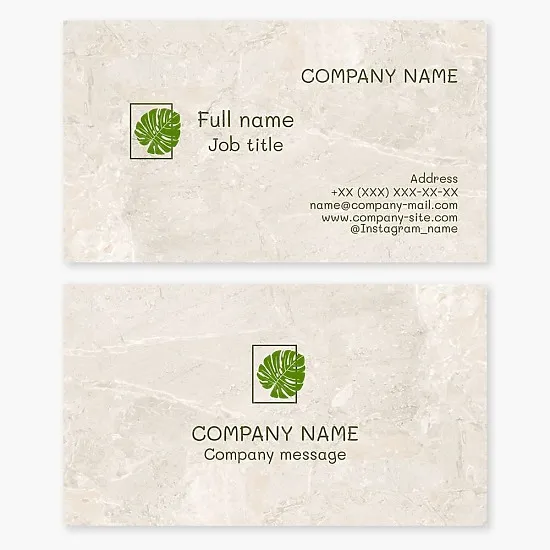 Business card template. Decorative plants for home and office.