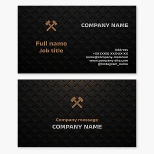 Business card template. Forging production.