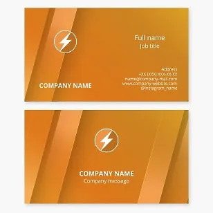 Business card template. Electrical equipment. Electrician. Letter O.