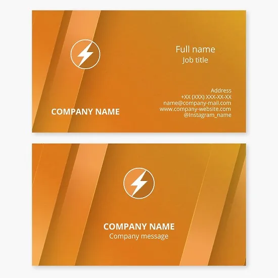 Business card template. Electrical equipment. Electrician. Letter O.