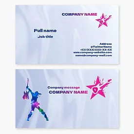 Guitar business card template. Rock, music, band, guitar lessons.