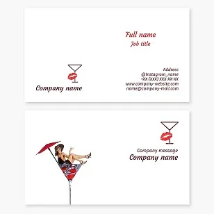 Cocktail and Alcohol Business Card Template. Bar.