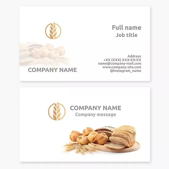 Wheat Bread Bakery Business Card Template