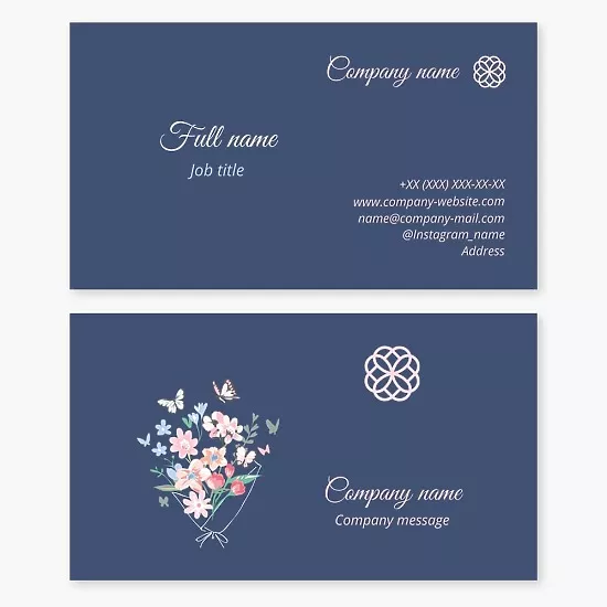 Business card template Flowers, bouquets, wreaths: composition and design
