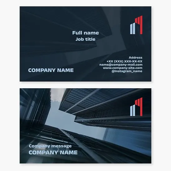 Business card template. Capital construction. Development. Real estate services.