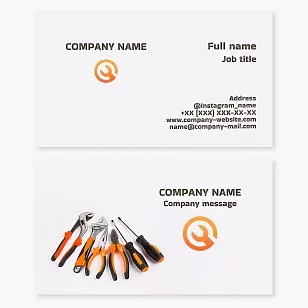 Equipment, home appliances and device repairman business card template. Letter O.