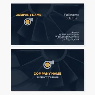 Business card template. Turbotechnics: production, maintenance, repair.