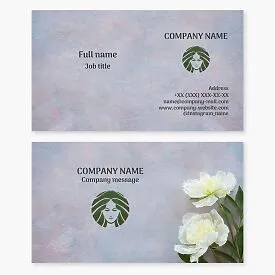 Beautiful floral business card template. Woman's head. Flowers. Beauty salon. Hairdresser.