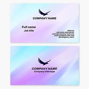 Business card template. Flying eagle, hawk. Symbol of strength, freedom, power, and foresight.