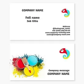 Paint business card template. Painter services. Color studio.