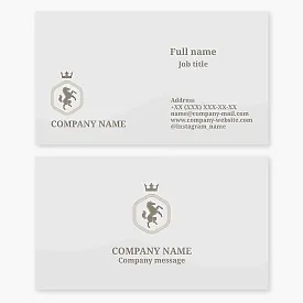 General business card template. A horse rearing up. Crown.