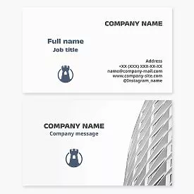 Business card template. Construction company.