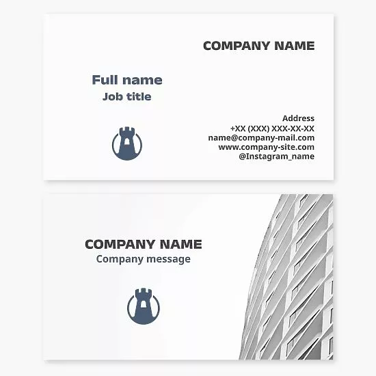 Business card template. Construction company.