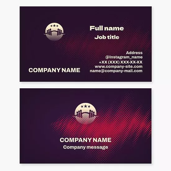 Gym Fitness Dumbbell Business Card Template