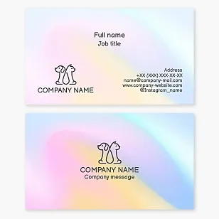 Business card template. Pet store. Pet sales. Cat and dog shelter.