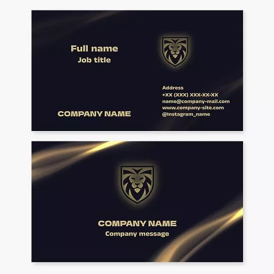 Lion Shield Logo Business Card Template