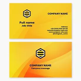 Hexagon Caution Logo Business Card Template