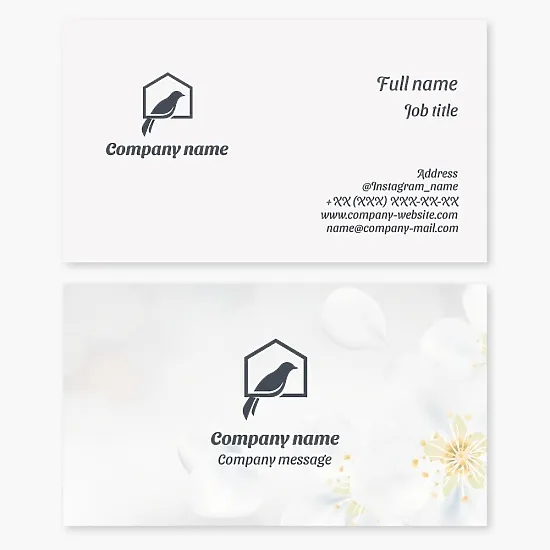 Bird House Logo Business Card Template, Birds and Bird Accessories Sales.