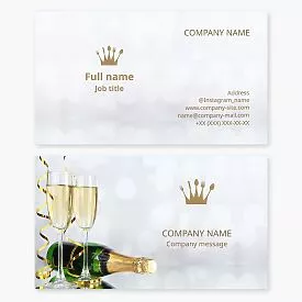 Crown Of Kitchen Utensils Restaurant Logo Business Card Template