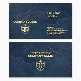 Business card template. Advocacy and jurisprudence. Justice and legality. Protection and security of client interests.