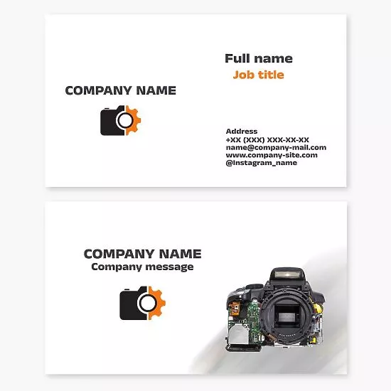 Camera Repair Business Card Template