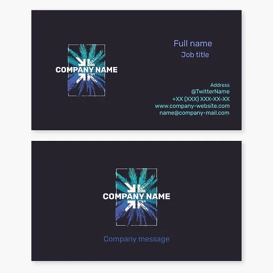 Stylish Business Card Template featuring a Palm Tree Logo