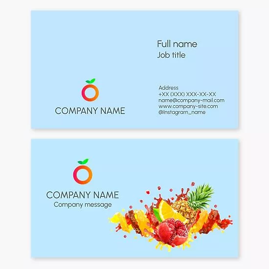 Fruit Juice Bar Business Card Template