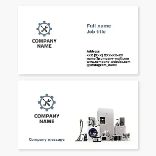 Business card template. Repair of household appliances.