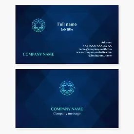 Business card template. Services of the Jewish company.