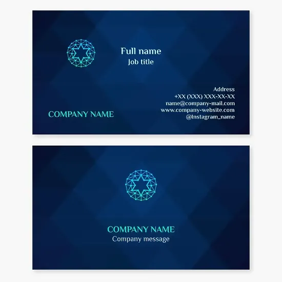 Business card template. Services of the Jewish company.
