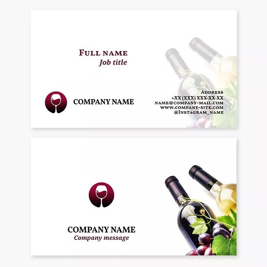 Wine Winery Alcohol Business Card Template