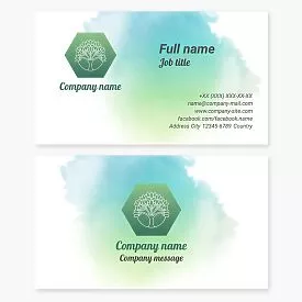 Eco Business Card Template with Tree Logo