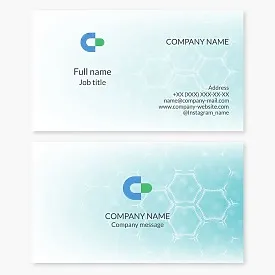 Business card template. Pharmacy. Medical facility. Letter C.