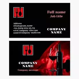 Wine Bottle and Glass Business Card Template