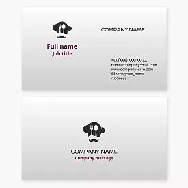 Business card template. Cafe, restaurant, chef, spoon, fork.