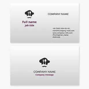 Business card template. Cafe, restaurant, chef, spoon, fork.