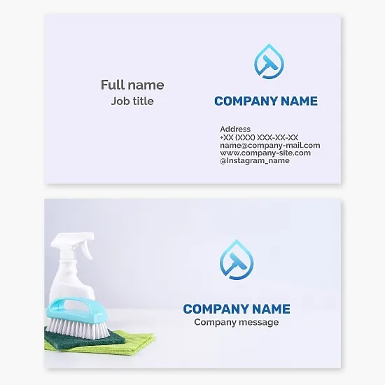 Cleaning company business card template.