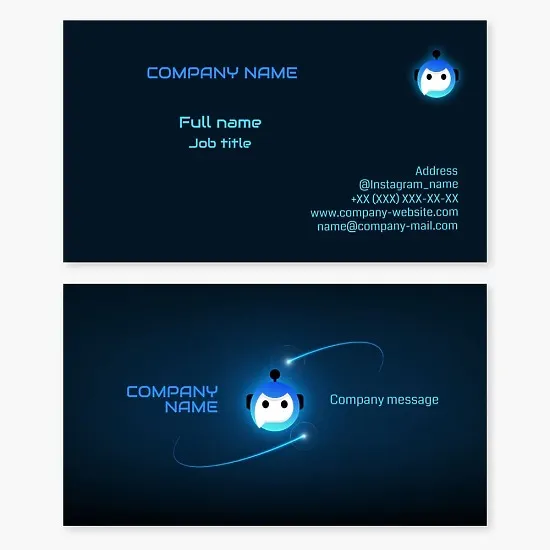 Business card template. Robotics.