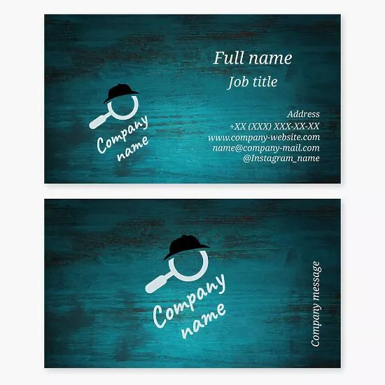 Business card template Detective agency, private detective
