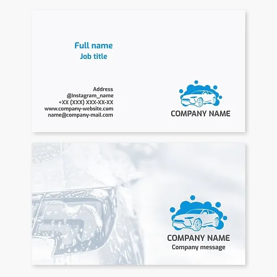 Car Wash Business Card Template