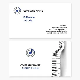 Business card template for musician pianist, music teacher, classical music modern orchestra.
