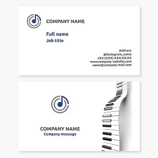 Business card template for musician pianist, music teacher, classical music modern orchestra.